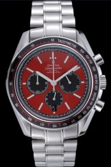 Omega Speedmaster Red Grey Stainless Steel Strap 622054