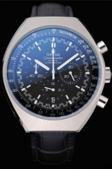Omega Speedmaster Mark II Black Dial Stainless Steel Case Black Leather Strap 622812