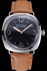 Panerai Luminor Marina Militare Stainless Steel Bezel Tan Bracelet 622326