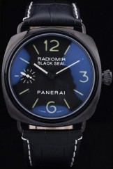 Men's Top Replica 8591 Black Leather Strap Radiomir Black Leather Luxury Watch