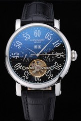 Patek Philippe Grand Complications Stainless Steel Case Black Dial Roman Numerals Black Leather Bracelet 622256