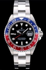 Rolex GMT Top Replica 9156 Master II Blue-red Ceramic Bezel Black Dial Tachymeter