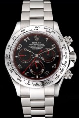 Swiss Rolex Daytona Stainless Steel Bracelet Black Dial 80296