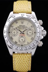 Rolex Daytona Cosmograph Yellow Leather Bracelet Yellow Dial 7480