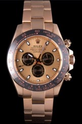 Rolex Daytona Ion Plated Tachymeter Rose Gold Strap Rose Gold Dial 80244
