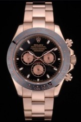 Rolex Daytona Black Ion Plated Tachymeter Rose Gold Strap Black Dial 80245