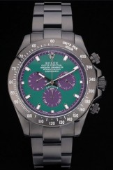 Rolex Daytona Black Ion Plated Tachymeter Black Stainless Steel Strap Green Dial 80246