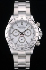 Swiss Rolex Daytona Stainless Steel Bracelet White Dial 80297