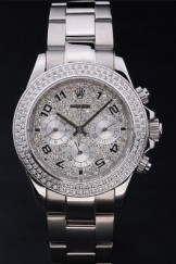 Silver Top Replica 8832 Stainless Steel Strap Luxury Rolex Daytona Watch