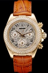 Rolex Daytona Top Replica 9171 Lady Gold Case Crystal Studded Bezel Crystal Studded Dial