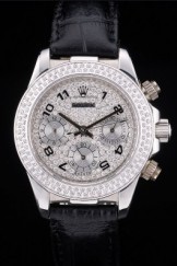 Rolex Daytona Top Replica 9173 Lady Stainless Steel Case Crystal Studded Bezel Crystal Studded Dial
