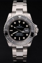 Rolex Top Replica 8881 Silver Stainless Steel Strap Submariner Black Ceramic Tachymeter Black Dial
