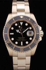 Rolex Top Replica 8885 Gold Stainless Steel Strap Submariner Black Ceramic Tachymeter Black Dial