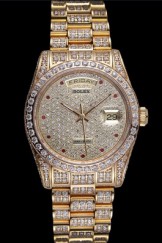 Swiss Rolex Day-Date Diamonds Yellow Gold-srl185 621615