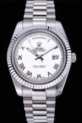 Rolex Day-Date White Dial Stainless Steel Bracelet 622547