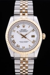 Rolex Datejust White Dial Ribbed Bezel 7451