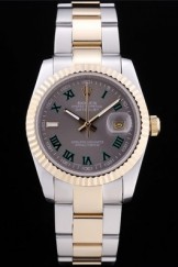 Rolex Datejust Grey Dial Ribbed Bezel 7460