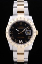 Rolex Datejust Diamond Bezel Black Dial 7463