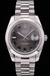 Rolex Swiss Top Replica 9216 DayDate Polished Stainless Steel Bezel Grey Dial 42000