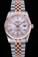 Rolex DateJust White Dial Stainless Steel and Gold Bracelet 622544