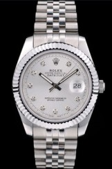 Rolex DateJust Top Replica 9180 Stainless Steel Ribbed Bezel Silver Dial 41977