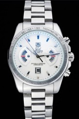 Tag Heuer Grand Carrera Stainless Steel Bracelet White Dial 801437