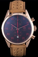 Tag Heuer Carrera SpaceX Rose Gold Bezel with Black Dial and Light Brown Leather Strap 621532