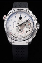 White Top Replica 7475 White Rubber Strap Heuer Swiss Carrera Luxury Watch