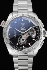 Tag Top Replica 7477 Black Stainless Steel Strap Black Swiss Carrera Luxury Watch