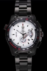 Tag Heuer Top Replica 9221 Carrera Black Stainless Steel Case White Dial