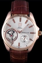 Tag Heuer Luxury Replica Carrera Pendulum Brown Leather Strap 3986774