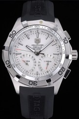Tag Heuer Aquaracer Calibre S White Dial Black Rubber Band 622405