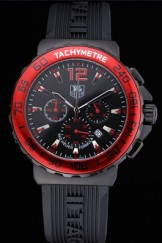 Tag Heuer Formula 1 Chronograph Black Dial Red Bezel Red Numerals 622407